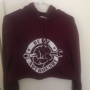 Cropped “Built Not Bought” hoodie